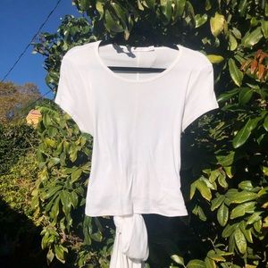 The Line by K white rib knit tie front back T-shirt